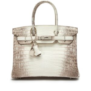 Hermès White Matte Niloticus Crocodile Himalaya Birkin 30 – Palladium Hardware