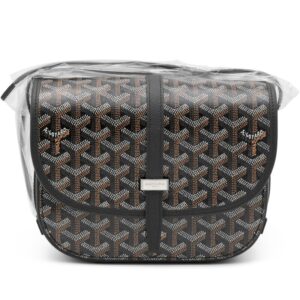 Goyard Black Goyardine Canvas Calfskin Belvedere