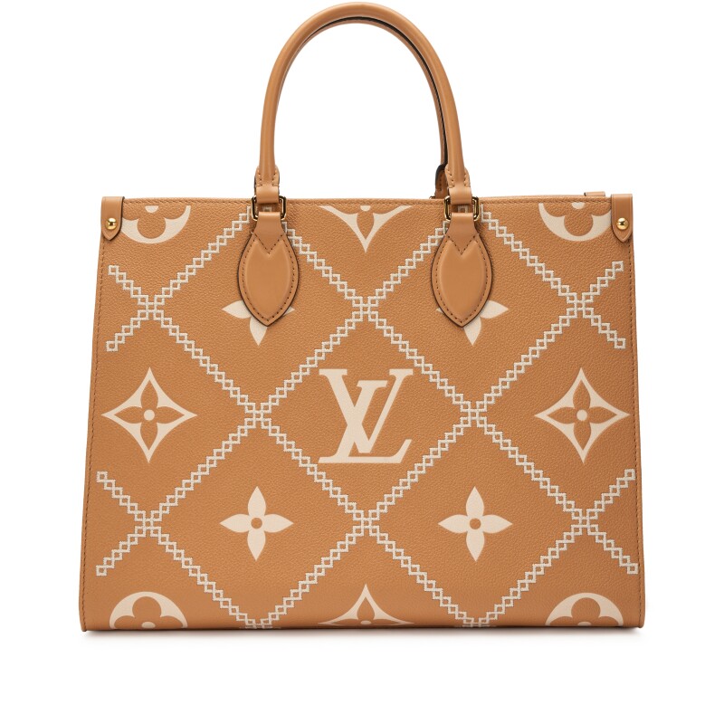 Louis Vuitton Brown OnTheGo Gold Hardware - Görsel 2